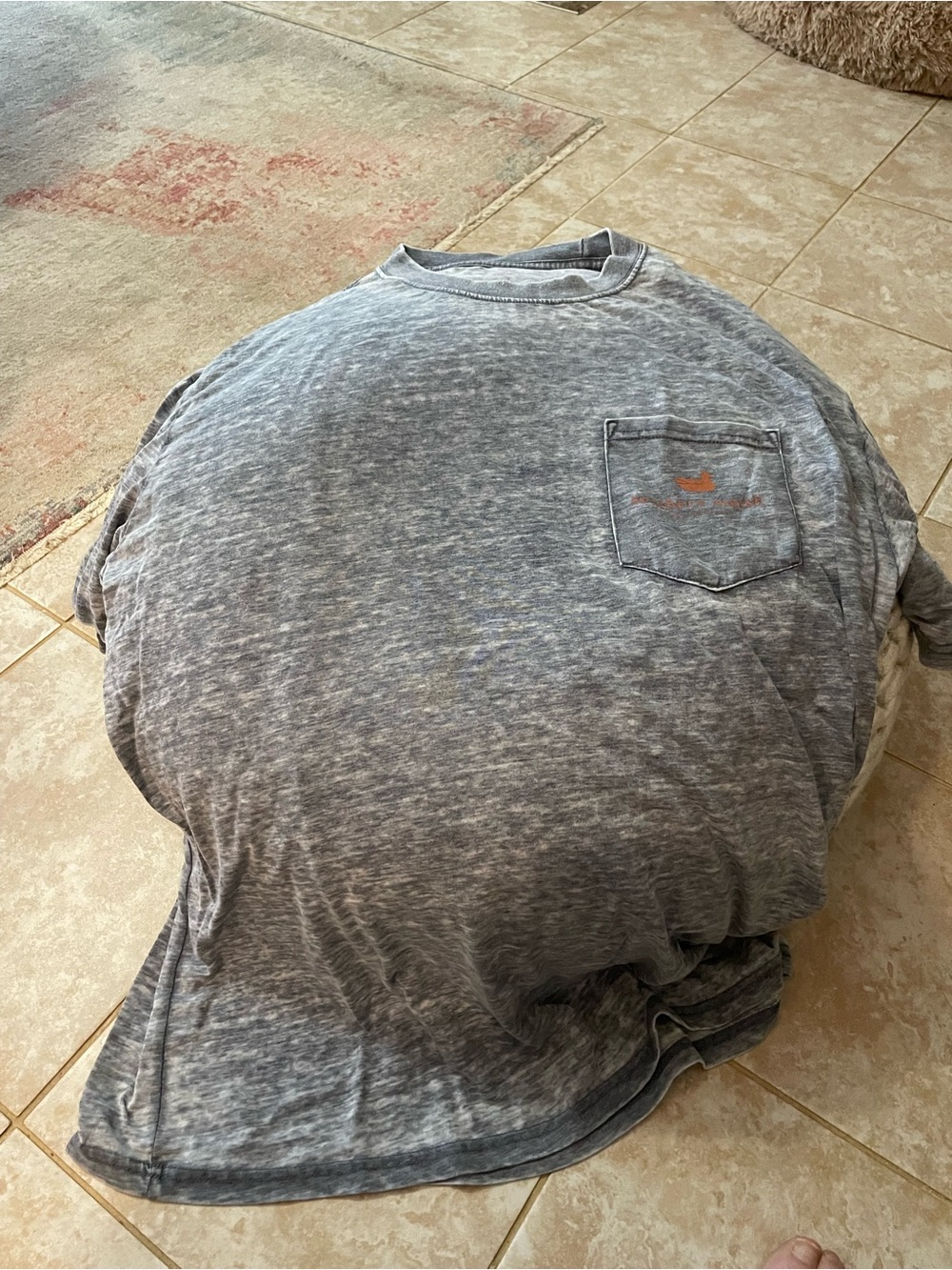 Southern Marsh Men's Short Sleeve Pocket Tee — Heathered Gray with Orange Logo